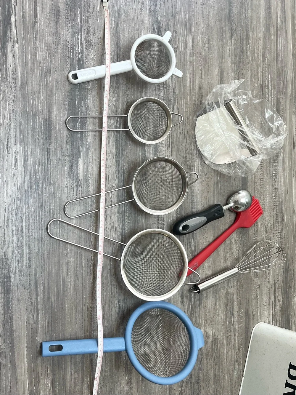 Farmhouse Assorted Kitchen Strainers, Tools, & BreadBox